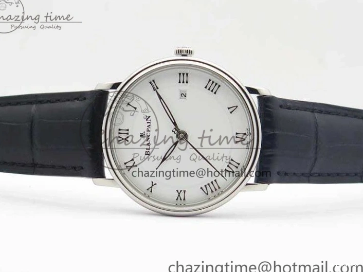 0519 Villeret 6651 SS ZF 1:1 Best Edition White Dial On Black Leather Strap A Practical 8098